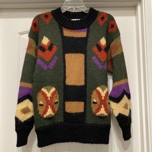 Vtg 80s 90s Giorgio Sappini Italy 52% Wool SZ L